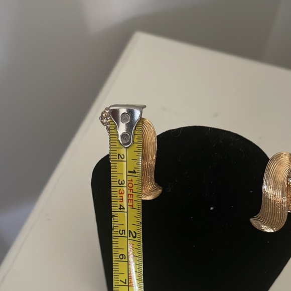 Gold with Rhinestone Earrings - Picture 7 of 8